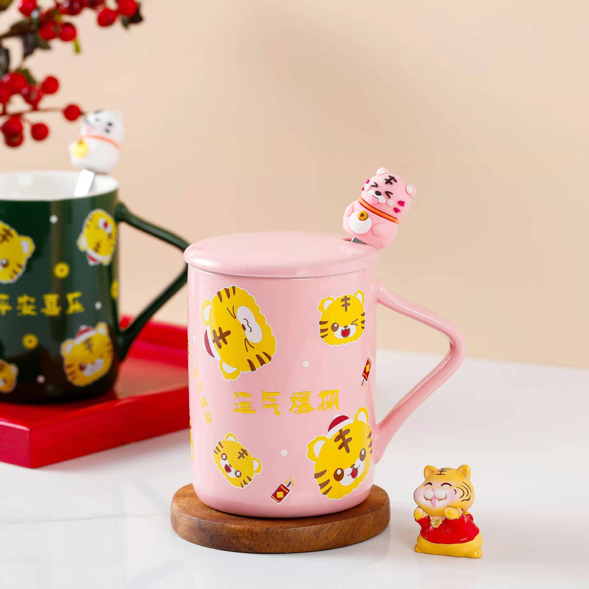 Auspicious Tiger Ceramic Cup Cute Cartoon Creativity Office Meeting Water Cup Gift Mug Wholesale