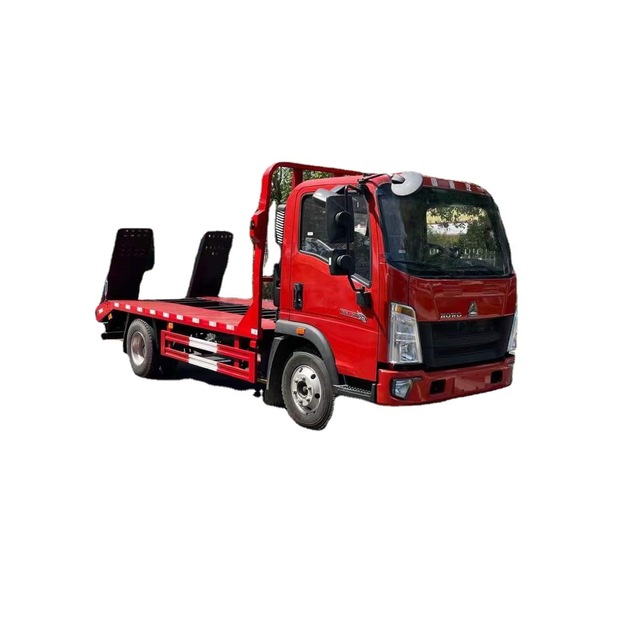 重汽豪沃蓝牌平板运输车可分期包上户 80挖机蓝牌平板拖车拖板车