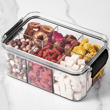 塑料厨房密封罐五谷杂粮收纳罐坚果糖果干货方形透明带扣储物罐子