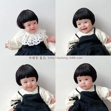韩系小宝宝可爱蘑菇头假发百搭新款婴儿小童假发凹造型齐刘海发饰
