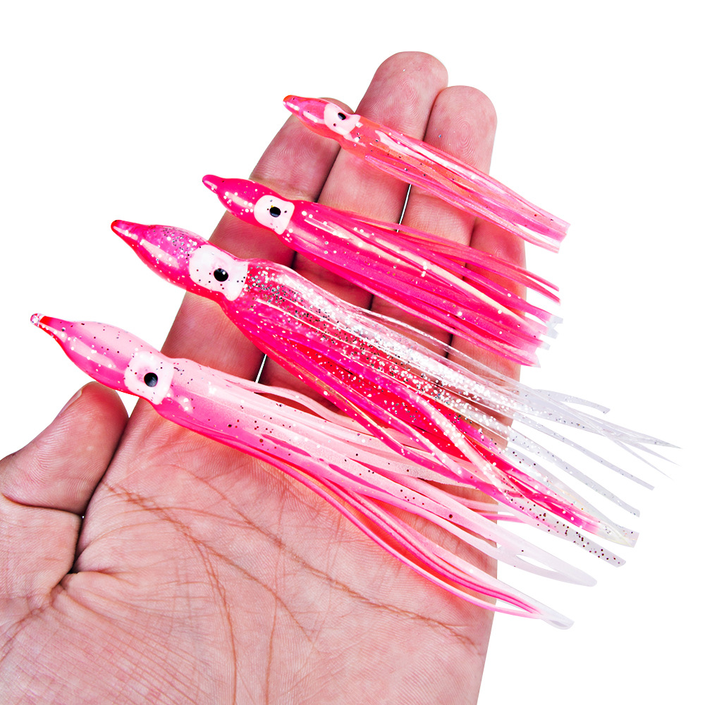 路亚仿生饵章鱼软饵混色鱿鱼彩须套装路亚鱼饵海钓渔具假饵批发