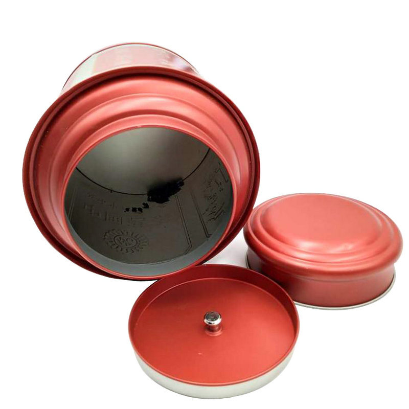 双层盖密封金属罐 马口铁大号茶叶铁罐 提手盖圆形食品罐定制