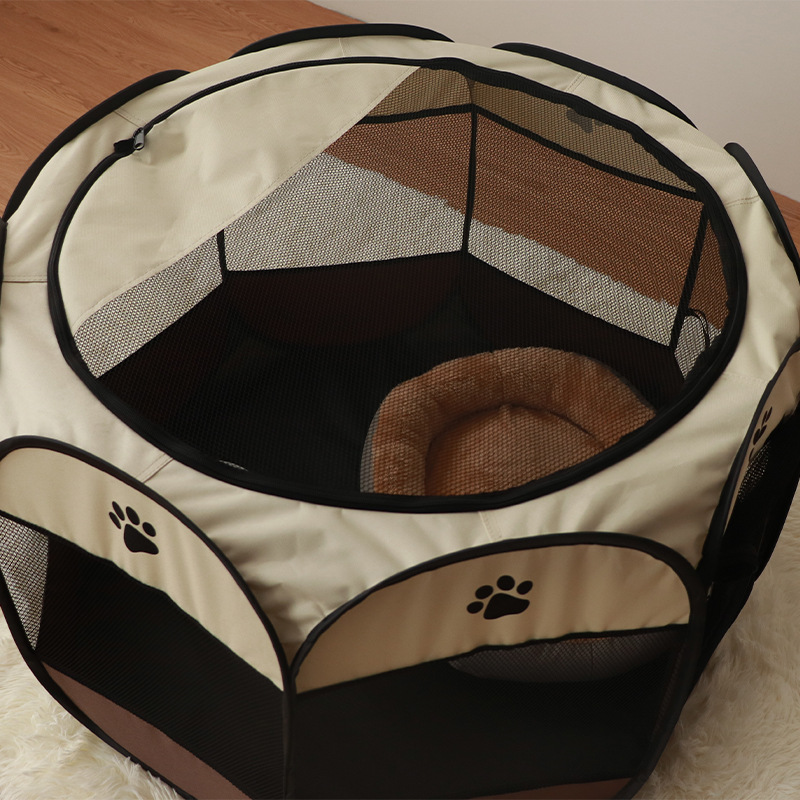 Manufacturer Octagonal Pet Inclosure Folding Fence Oxford Cloth Waterproof Cat Delivery Room Scratch-Resistant Kennel Tent Pet Supplies