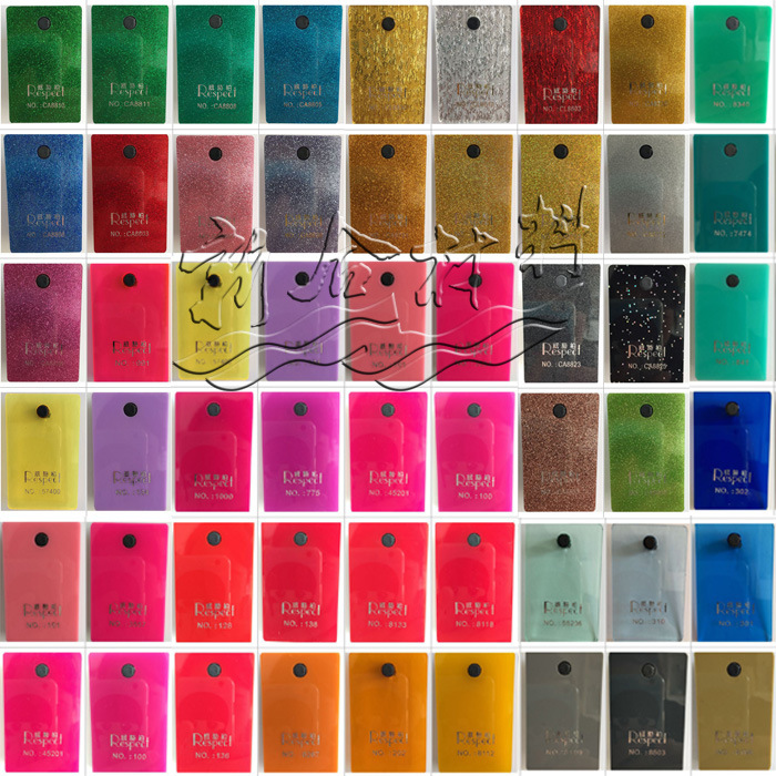 威诗柏亚克力板进口全新料高透光金葱闪点彩色透明板亚加力板