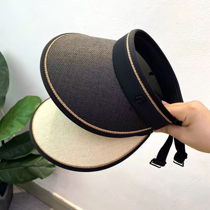 Summer New Sun-Proof Topless Hat Outdoor Travel UV Protection Straw Hat Straw Hat Hot Sale Wholesale