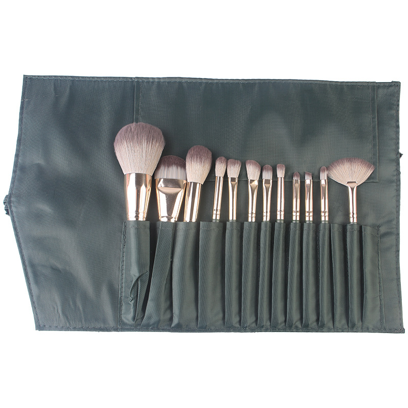 New 14 PCs Green Cloud Makeup Brushes Suit Super Soft Bristle Complete Set for Beginners Powder Brush Eye Shadow Beauty Tools