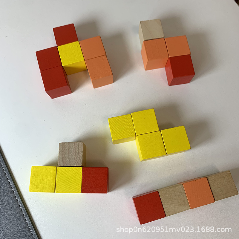 正方体积木小学数学立体教具立方体空间思维大颗粒正方形木头方块