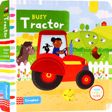 Busy系列 忙碌的拖拉机 Busy Tractor英文原版绘本书推拉滑动机关
