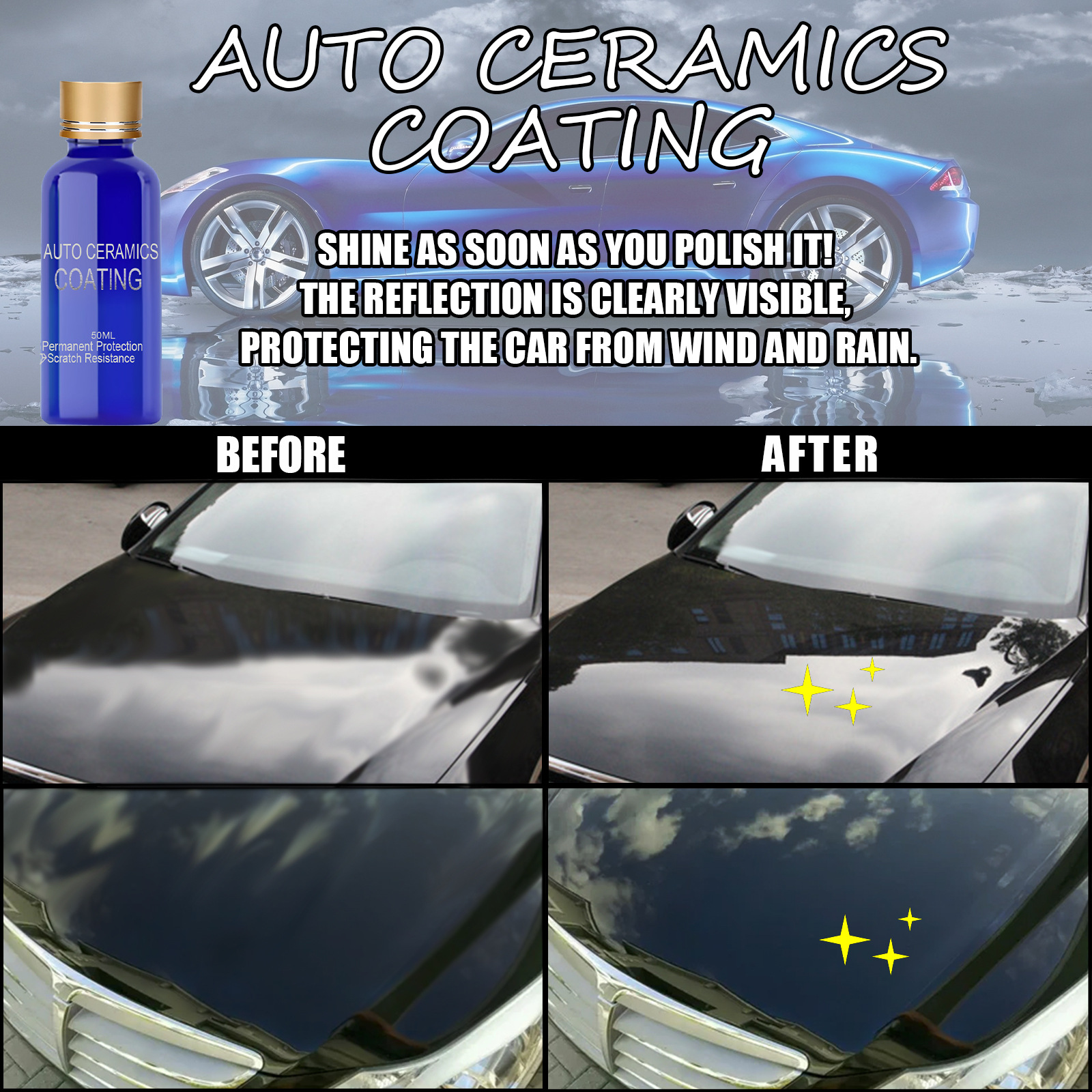 外贸跨境款汽车陶瓷液体涂料汽车膜结晶镀膜涂料汽车驱水镀膜剂