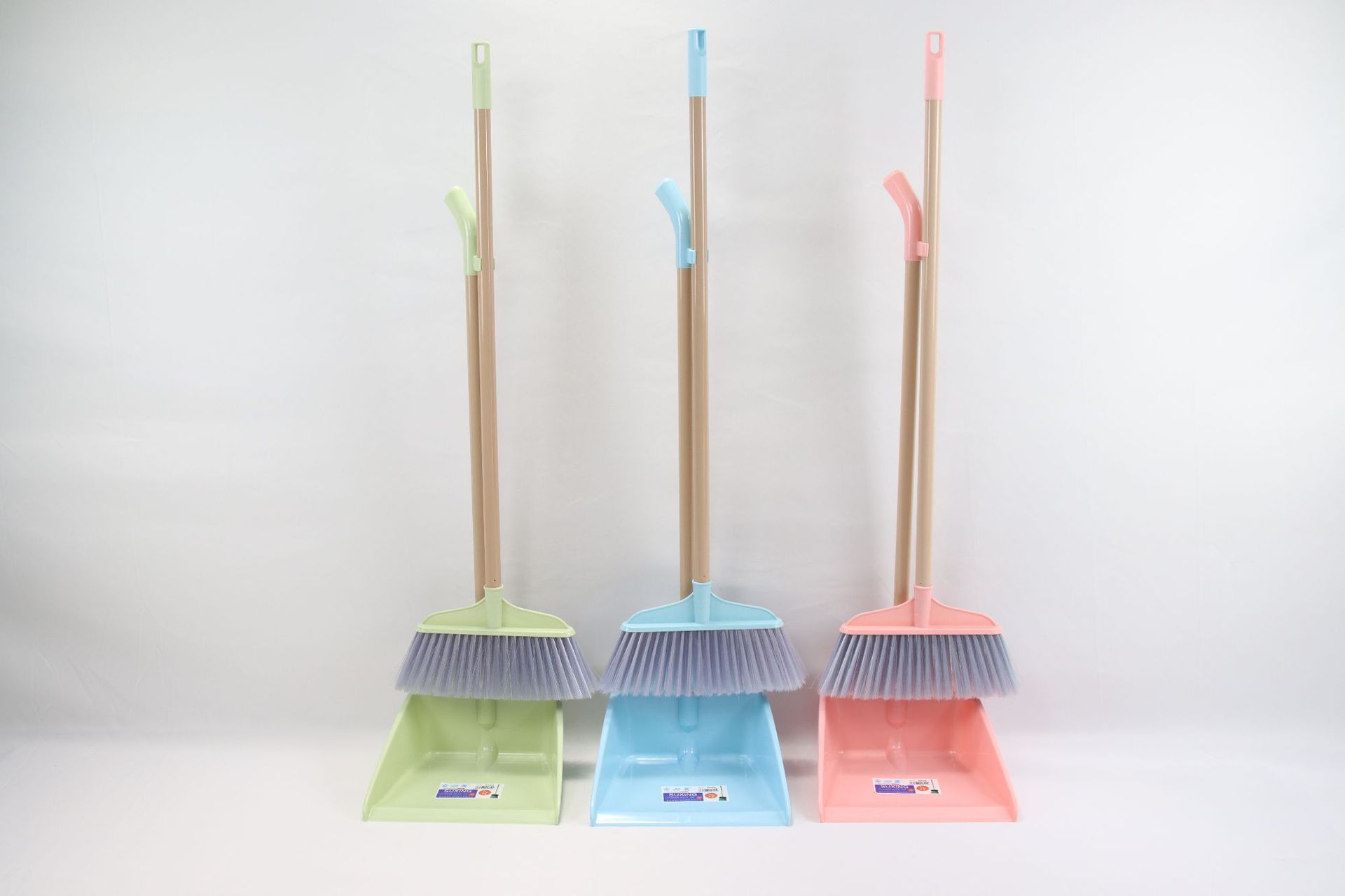 北欧色套装扫把簸箕 塑兴 家必美8028 铁柄套扫