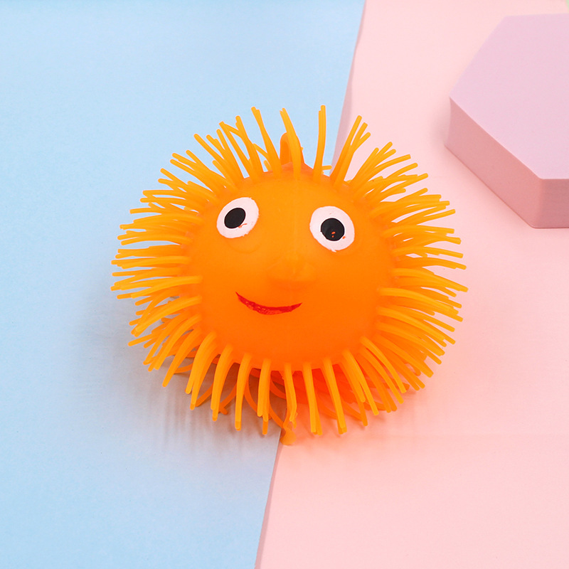发光毛毛球 发光刺猬 弹力闪光毛毛球 发泄玩具球 儿童玩具现货
