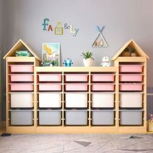 儿童玩具收纳柜实木大容量抽屉式书架收纳架组合架宝宝玩具整理柜