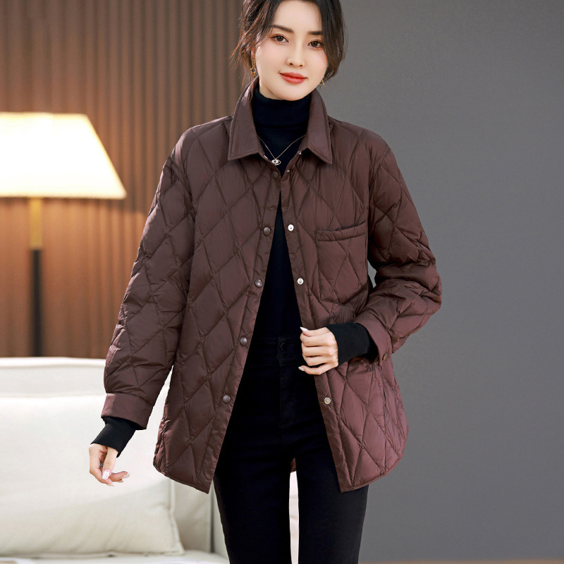 冬季女装新款外套翻领中长款保暖时尚羽绒服女 l3548-阿里巴巴