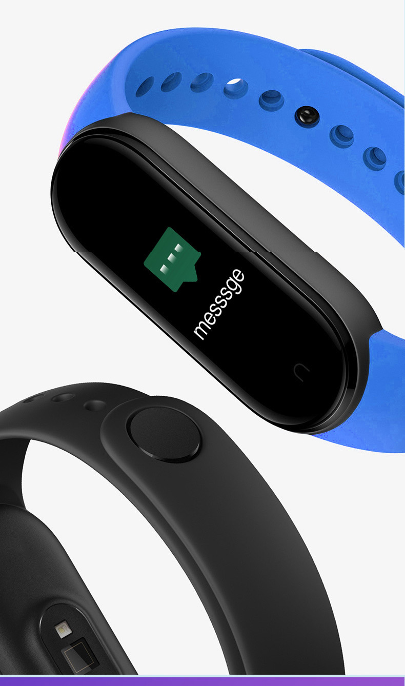 新款m5智能手环 彩屏运动计步心率血压来电信息提醒 智能手环跨境