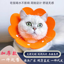 伊丽莎白圈太阳花猫咪项圈毛毡宠物轻薄头套防舔耻辱绝育用口水巾