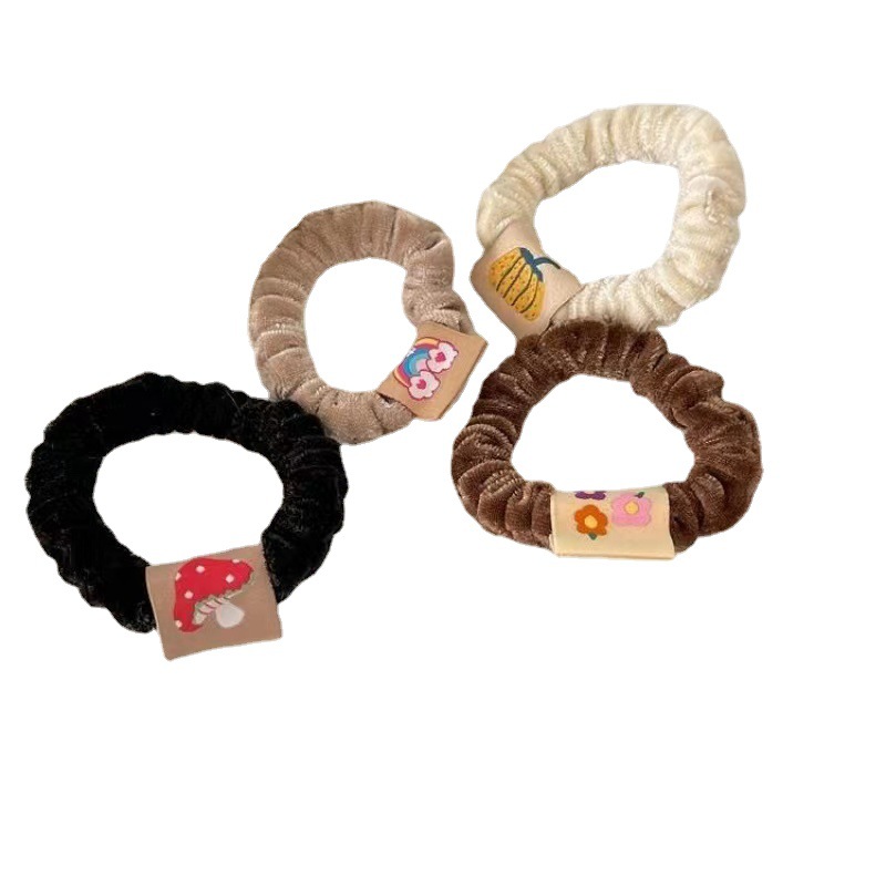 New Autumn/Winter Plush Hair Ring Simple Rubber Band Female Hair-Binding Lint-Free Hair Rope Headdress Temperament High Elastic Hair Bands