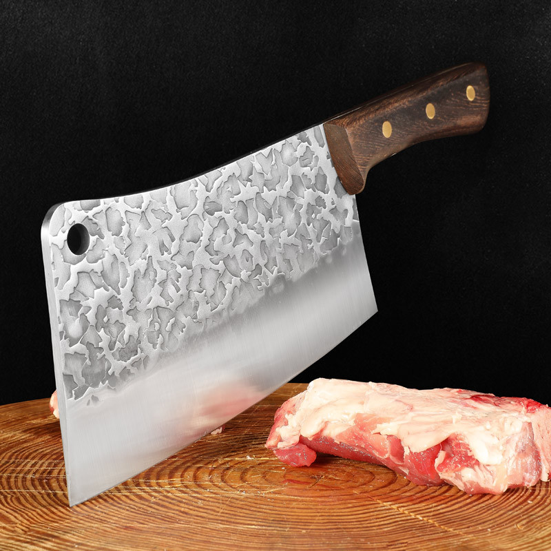 0成交210把江湖直播砍大骨刀锤纹锻打斩骨刀不锈钢