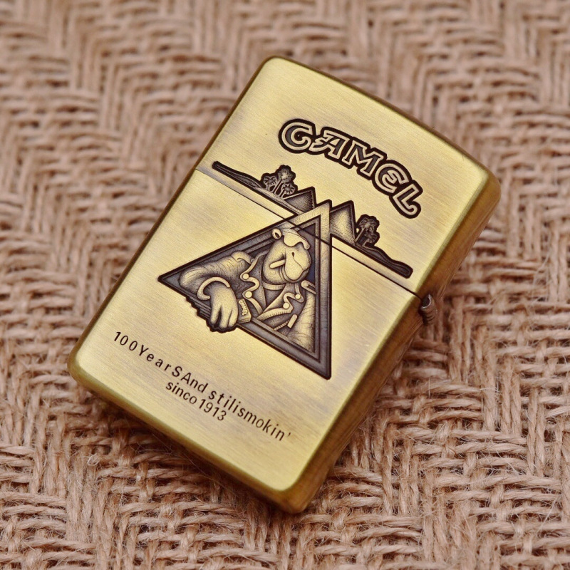 zippo 芝宝 黄铜盔甲机双面浮雕3d立体骆驼乔大楼