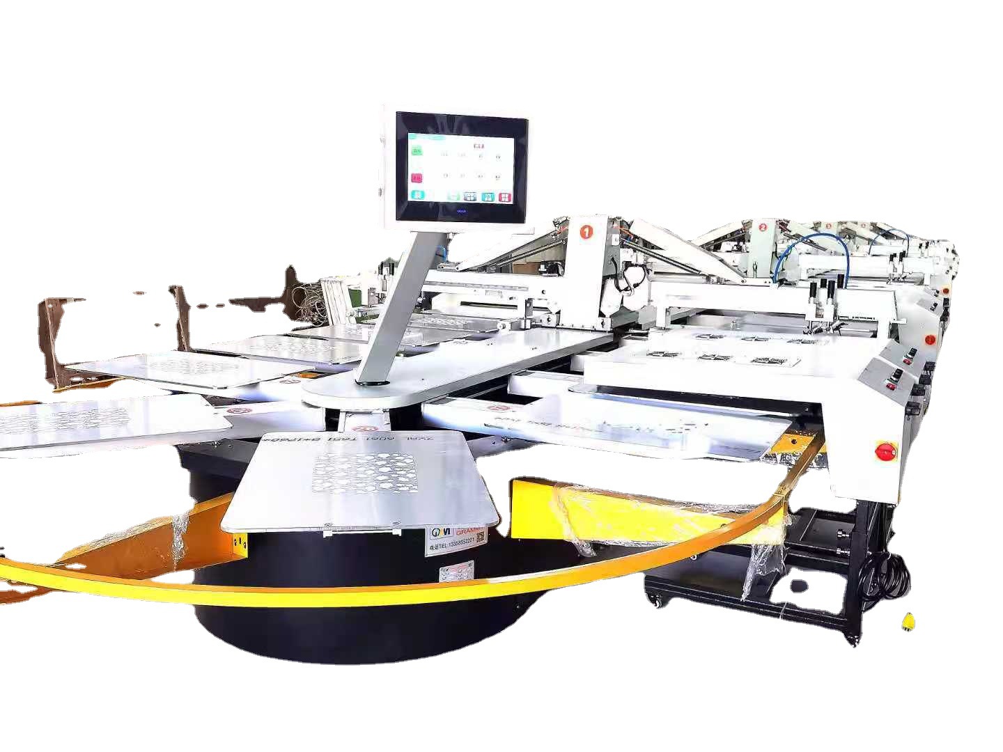 全自动多色椭圆印花机 t恤印花设备 服装裁片印花机