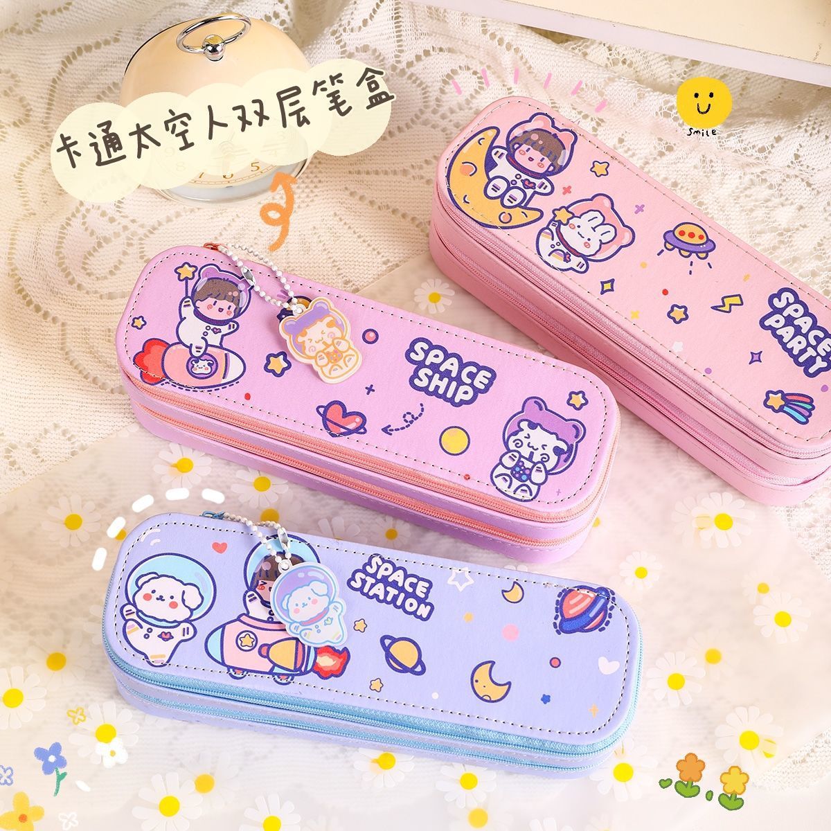 双层笔盒大容量ins日系文具盒男小学生女初中生简约女韩版可爱