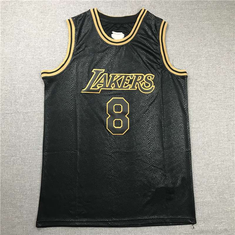 篮球衣球服湖人队复古刺绣运动背心#8 #24 kobe brant曼巴黑金nba