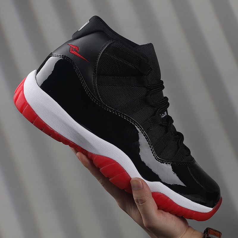正品头层牛皮aj11大魔王高帮篮球鞋莆田鞋运动跑步鞋康扣乔aj男鞋