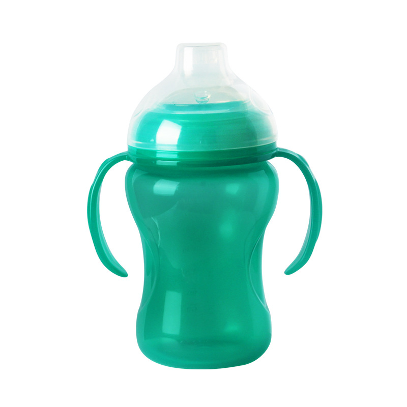 Silicone Sippy Cup Infant Water Cup Baby Drinking Water Drop-Resistant Choke Proof Big Baby with Handle No-Spill Cup Training Water Cup