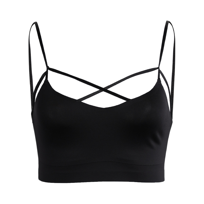 Sexy European and American Underwear Cross-Border Women's Small Chest Push up Wireless Large Size Nude Feel Seamless Women's Back Cross Bra