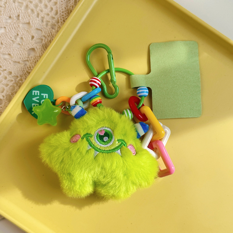 Cute Little Monster Cotton Filled Plush Hang Decorations Cartoon Dopamine Pendant Keychain Bag Doll One Piece Dropshipping