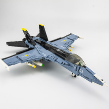 军事飞机MOC美式F16战斗机超音速喷气式飞机熊猫猛禽益智拼装玩具