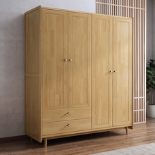 北欧实木衣柜 北欧风格卧室衣橱 简约现代家用经济型木质落地衣柜