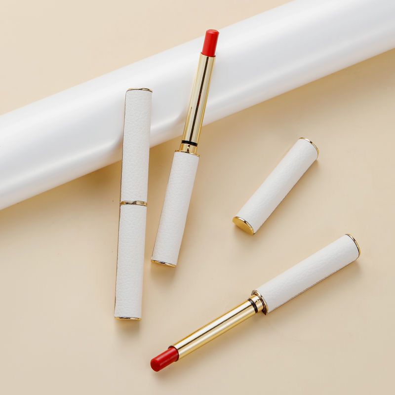 Small White Leather Small Thin Tube White Leather Gilding Velvet Lipstick No Stain on Cup Tiktok Fast Hand Hot List Cheap Lipstick Wholesale Generation