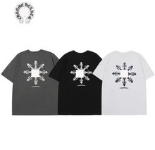 chrome hearts 克罗心新款大马蹄十字架印花短袖t恤男女同款宽松