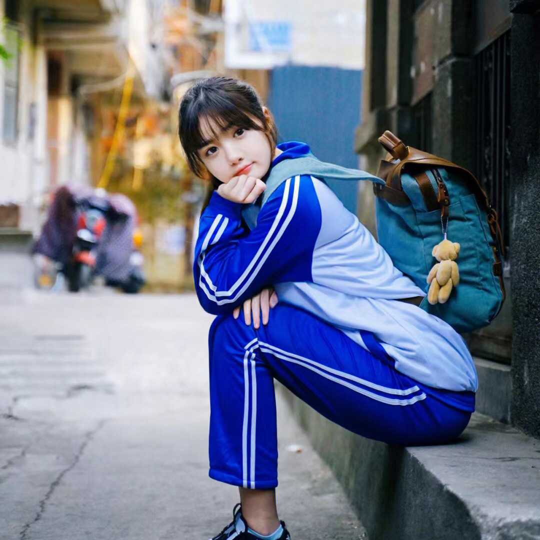宿舍闺蜜校服小学初中高中学生班服男女运动情侣服蓝白外套装男女