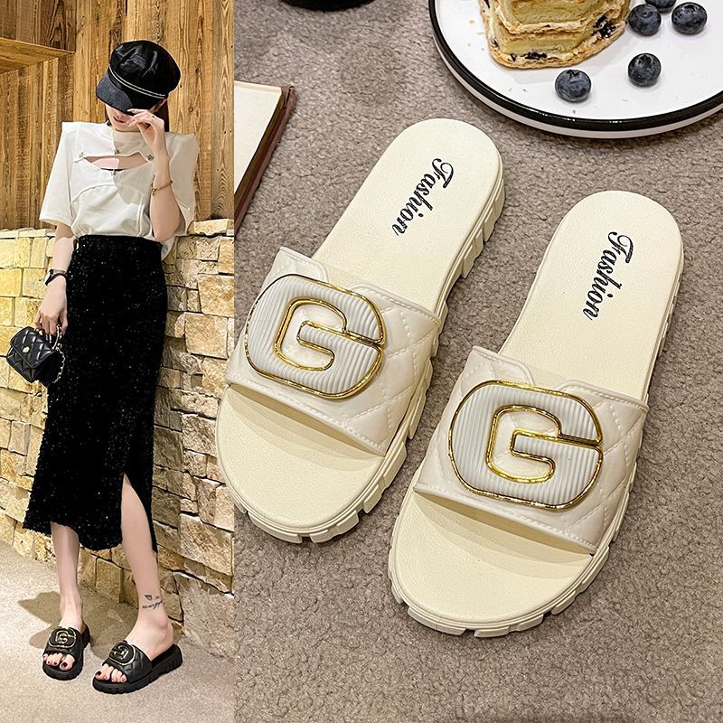 2023 New Slippers Women's Outer Fashion Women's Slippers Summer Internet Hot Sandals Ins Trendy Korean Style Thickened