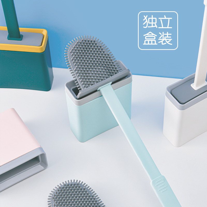 F14 Mimic Silicone Toilet Brush Wall-Mounted Gap Splash-Proof Boxed Soft Fur Toilet Brush Gap Brushes Toilet Brush