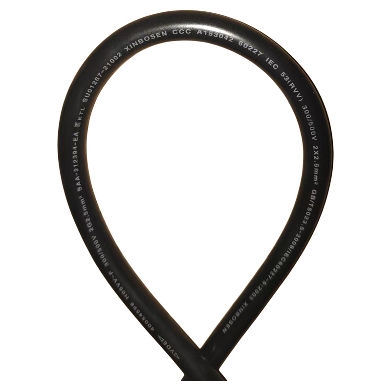 鑫博森电源线H05VV-F2*2.5mm2CCCVDEKCSAA认证RVV2*2.5mm2护套线