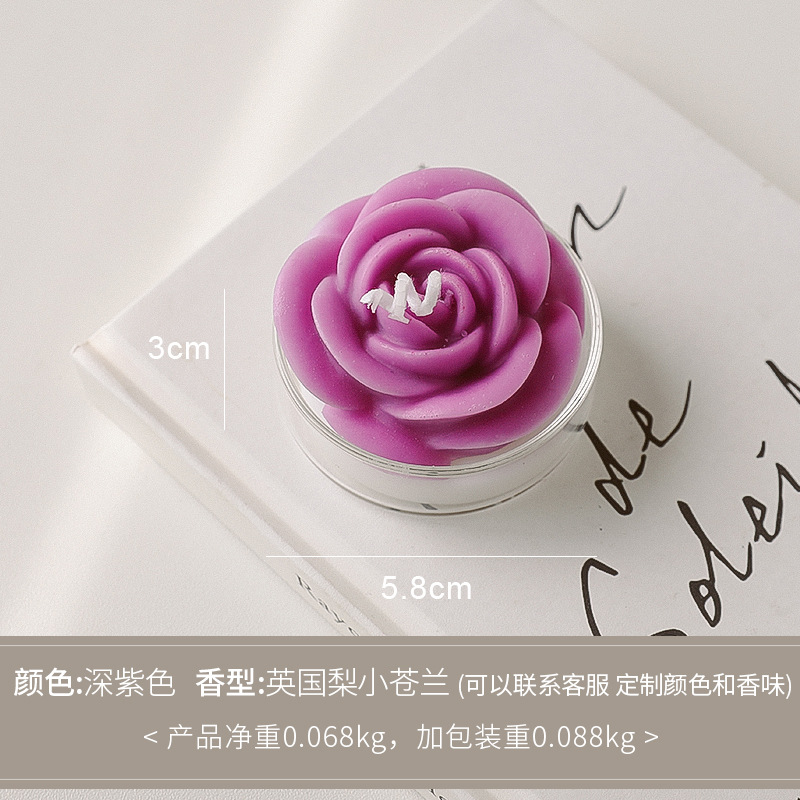 Artificial Succulent Candle Wholesale Birthday Gift Rose Shape Plant Glass Aromatherapy Candle Cup Creative Ornaments
