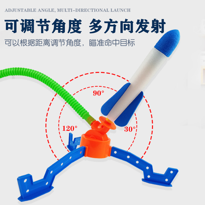 Cross-Border Children's Foot-Stepping Skyrocket Outdoor Luminous Catapult Kweichow Moutai Flash Launch Rocket Laucher Stall Toys