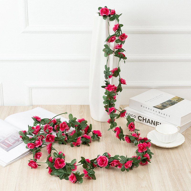 Artificial Flower Rose Vine Home Living Room Decoration Ceiling Rattan Wedding Winding Artificial Flower Wall Hanging Peony Vine