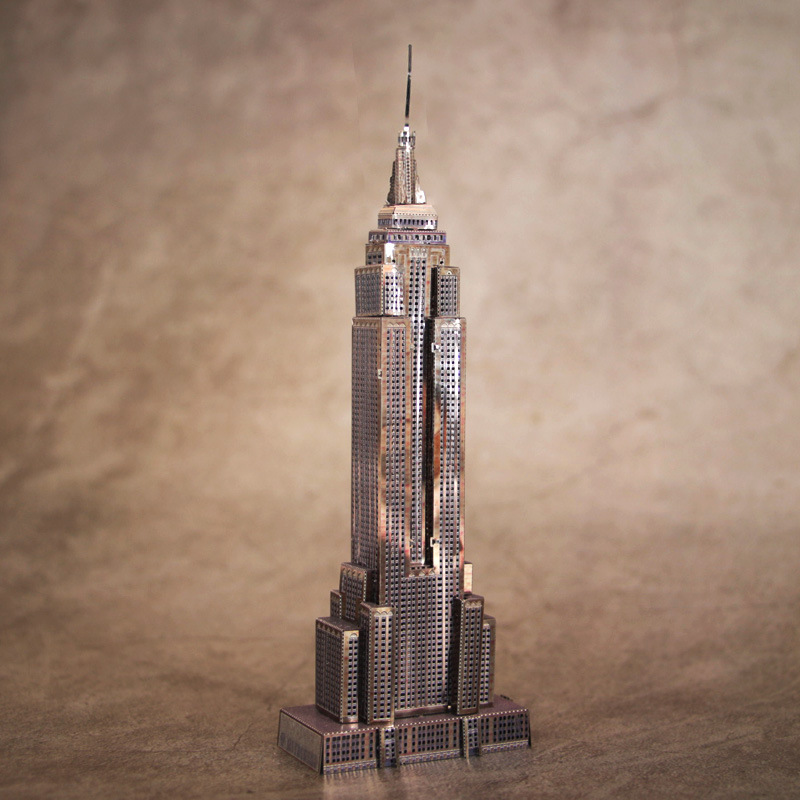 拼酷金属diy建筑拼装模型 生日拼图礼物 彩色 帝国大厦 包邮