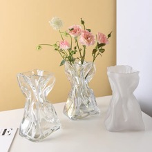 欧式 ins风花瓶高级感透明花瓶玻璃客厅桌面水培插花创意装饰摆件