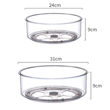 批发厨房梳妆台杂物360度旋转收纳盒置物架透明化妆护肤品转盘调