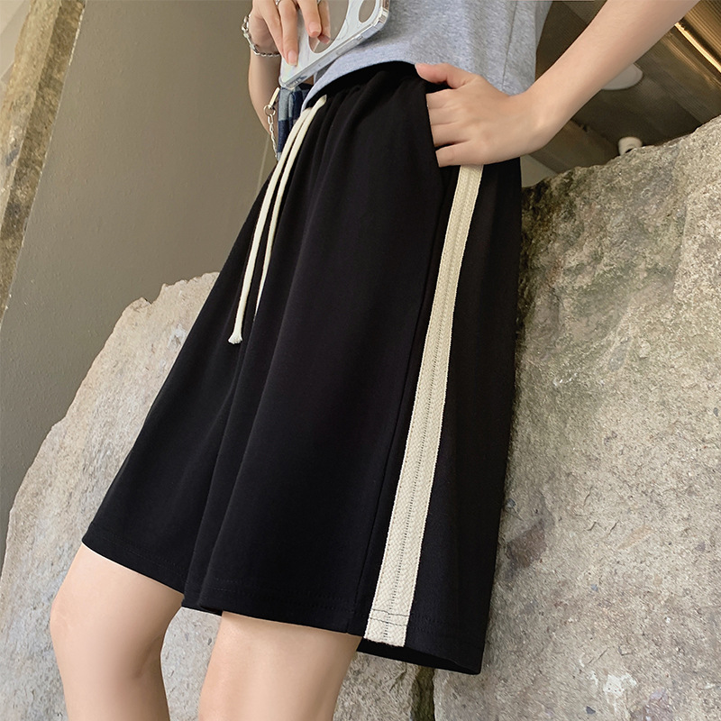 Ice Silk Drawstring Shorts Women's 2023 Summer New Korean Style High Waist Loose Shorts Women's Slimming All-Match Middle Pants