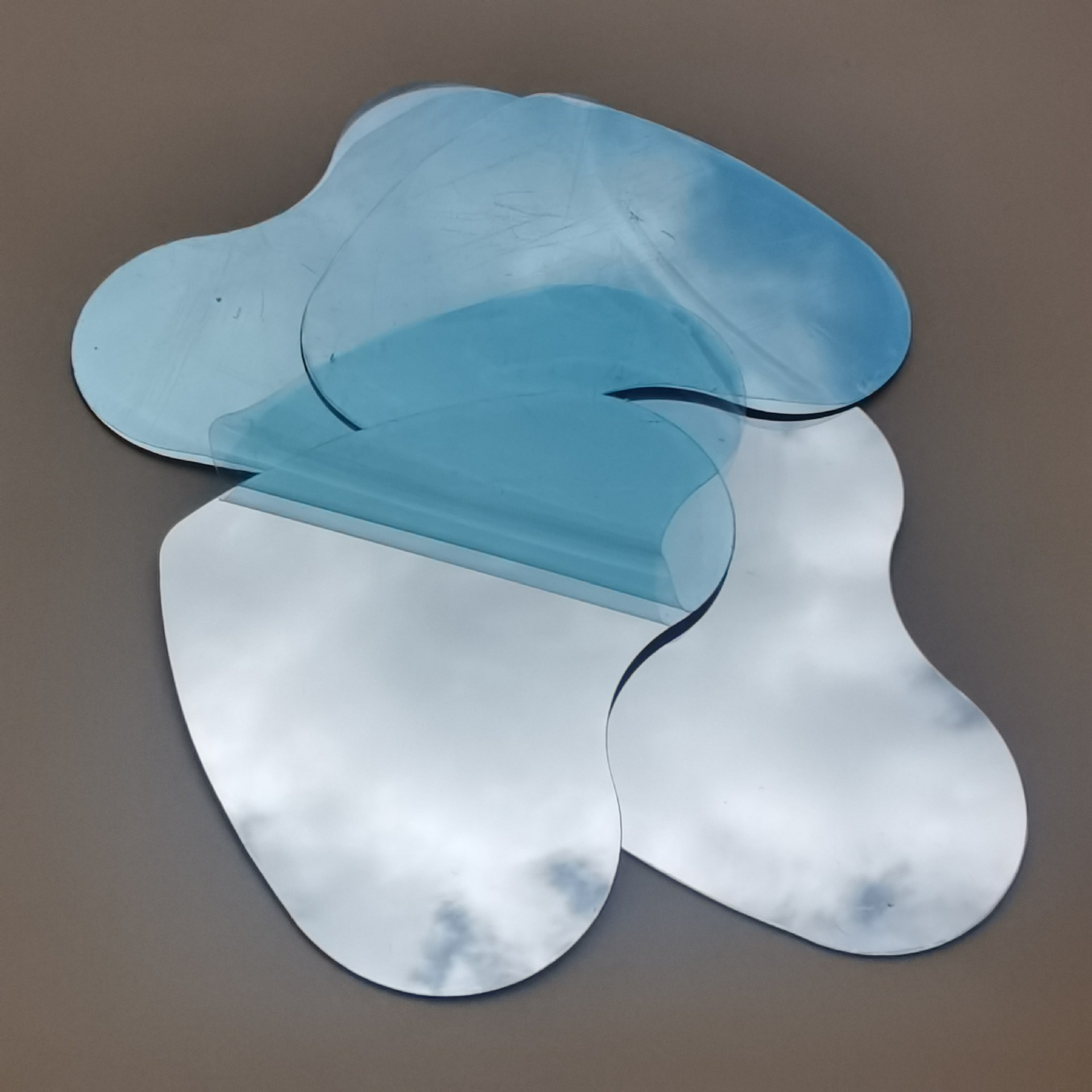 加工塑胶反光镜片 pvc纹贴片 装饰片 单面粘电镀铝 铭牌