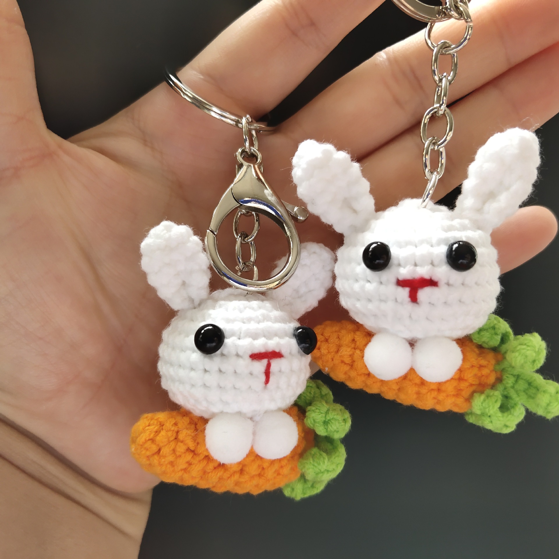 宁宁手工纯手工钩织针织挂件趴趴兔兔子挂件萌娃娃线