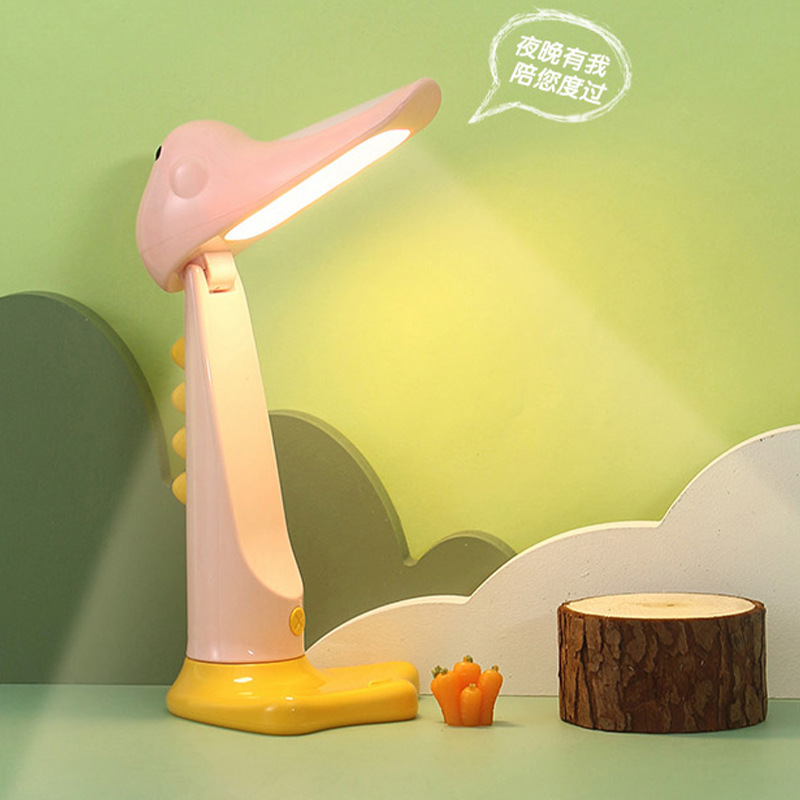 Dinosaur Folding Table Lamp Mobile Phone Holder with Base Rechargeable Second-Gear Brightness Children's Room Eye Protection Learning Light