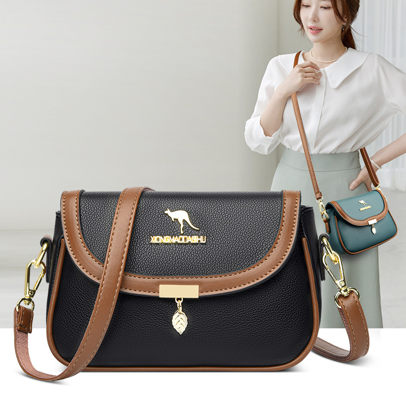 2022 Summer New Bag European and American Retro Women's Shoulder Bag High-End Texture Soft Leather Crossbody Small Square Bag 7812