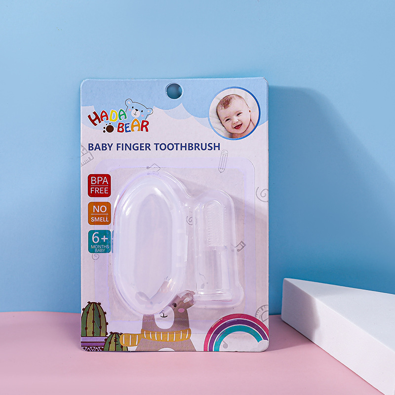 English Paper Card Finger Toothbrush Children Silicone Soft Bristles Baby Toothbrush Baby Nipple Toothbrush Cleaner