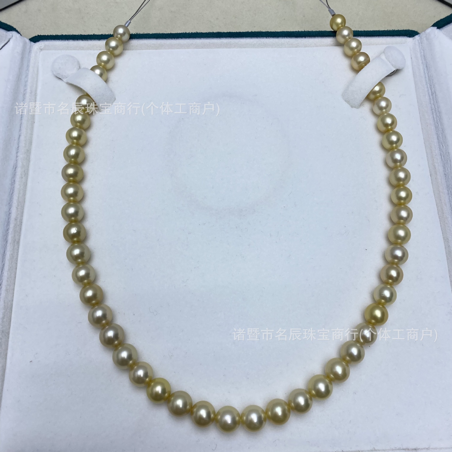 海水南洋金珠精致点位7-9mm正圆几乎无瑕成品项链气质颈饰送礼女